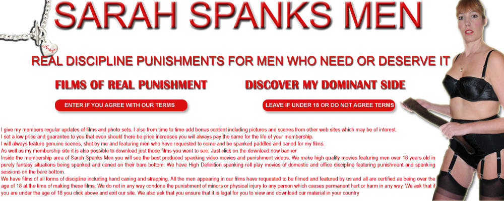 Sarah spanks Men